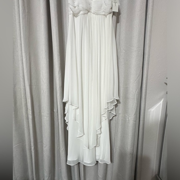 NWT David’s Bridal dress-soft white- size 10- long keyhole w/ beaded neck- - Picture 4 of 9